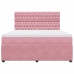 Cama box spring con colchón terciopelo rosa 180x200 cm