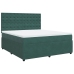 Cama box spring con colchón terciopelo verde oscuro 180x200 cm