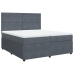 Cama box spring con colchón terciopelo gris oscuro 200x200 cm