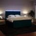 Cama box spring con colchón terciopelo azul 200x200 cm