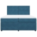 Cama box spring con colchón terciopelo azul 200x200 cm