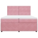 Cama box spring con colchón terciopelo rosa 200x200 cm