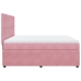 Cama box spring con colchón terciopelo rosa 200x200 cm