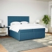 Cama box spring con colchón terciopelo azul 200x200 cm