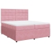 Cama box spring con colchón terciopelo rosa 200x200 cm