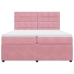 Cama box spring con colchón terciopelo rosa 200x200 cm