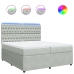 Cama box spring con colchón terciopelo gris claro 200x200 cm