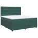 Cama box spring con colchón terciopelo verde oscuro 200x200 cm