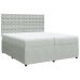 Cama box spring con colchón terciopelo gris claro 200x200 cm