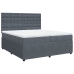 Cama box spring con colchón terciopelo gris oscuro 200x200 cm