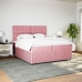 Cama box spring con colchón terciopelo rosa 200x200 cm