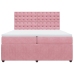 Cama box spring con colchón terciopelo rosa 200x200 cm