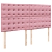 Cama box spring con colchón terciopelo rosa 200x200 cm