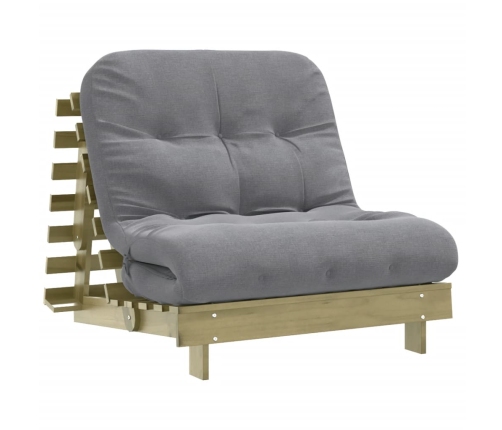 Futón sofá cama con colchón madera impregnada pino 80x206x11 cm