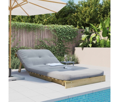 Futón sofá cama con colchón madera impregnada pino 80x206x11 cm