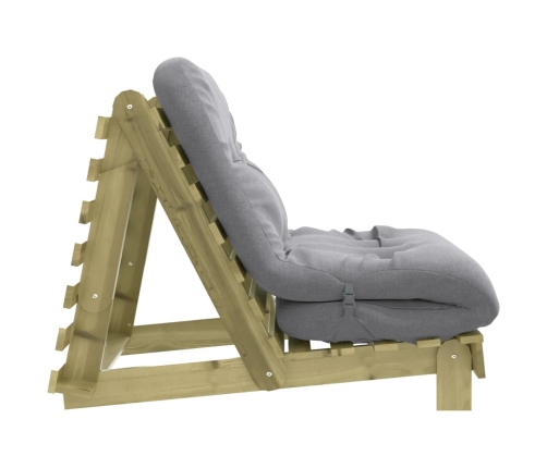 Futón sofá cama con colchón madera impregnada pino 80x206x11 cm
