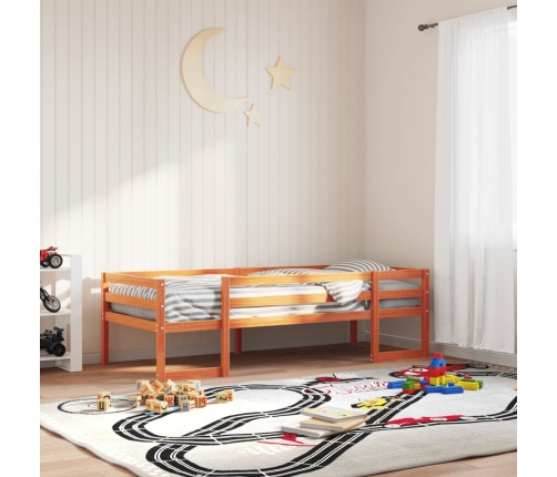 Estructura de cama para niños madera de pino marrón 90x200 cm