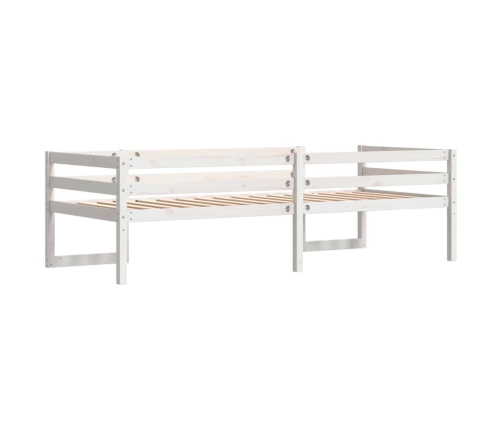 vidaXL Estructura de cama de niños madera maciza pino blanco 75x190 cm