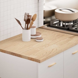 Encimera de cocina rectangular madera maciza roble