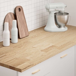 Encimera de cocina rectangular madera maciza roble