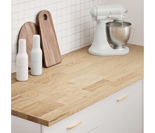 Encimera de cocina rectangular madera maciza roble