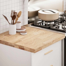 Encimera de cocina rectangular madera maciza roble