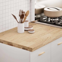 Encimera de cocina rectangular madera maciza roble