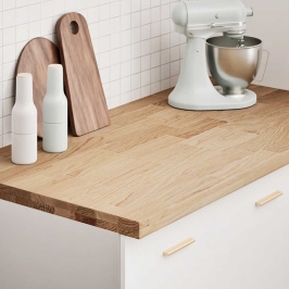 Encimera de cocina rectangular madera maciza roble