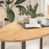 Tablero de mesa ovalado madera maciza de roble 120x60x2 cm