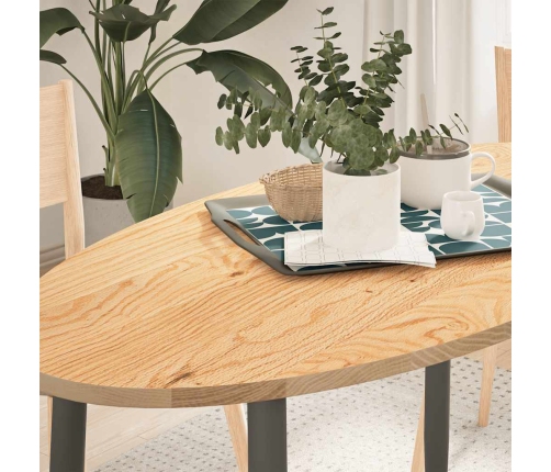 Tablero de mesa ovalado madera maciza de roble 120x60x2 cm