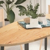 Tablero de mesa ovalado madera maciza de roble 140x60x2 cm