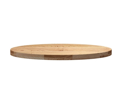 Tablero de mesa ovalado madera maciza de roble 80x40x4 cm