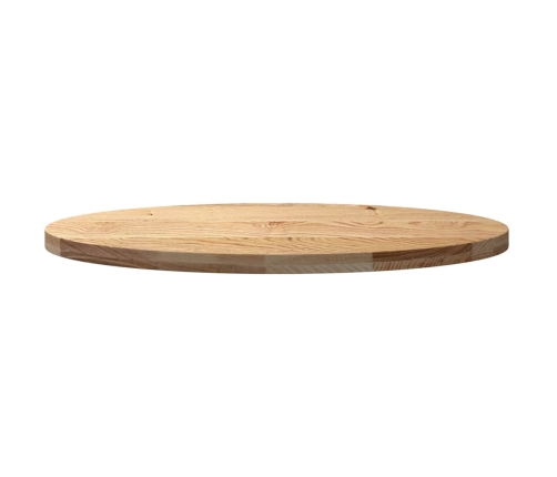 Tablero de mesa ovalado madera maciza de roble 100x50x4 cm