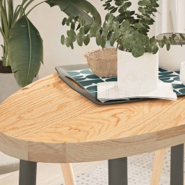 Tablero de mesa ovalado madera maciza de roble 100x50x4 cm