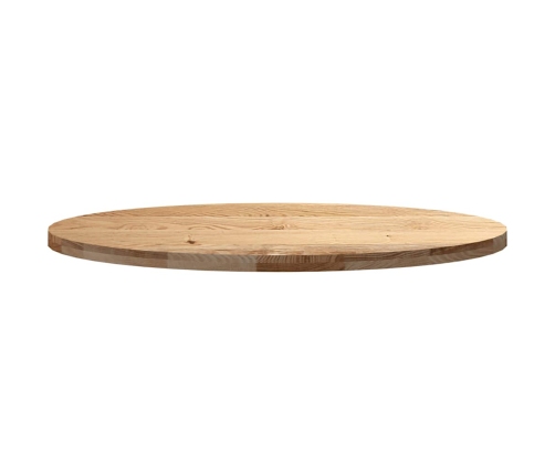 Tablero de mesa ovalado madera maciza de roble 120x60x4 cm