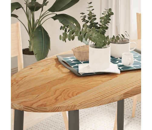 Tablero de mesa ovalado madera maciza de roble 120x60x2 cm