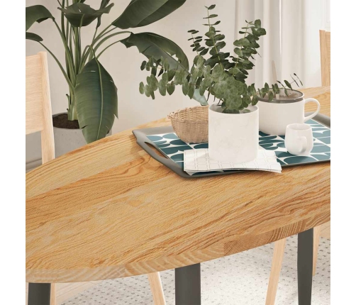 Tablero de mesa ovalado madera maciza de roble 140x60x2 cm