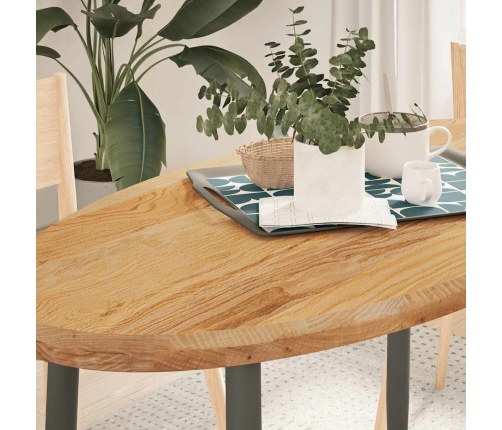 Tablero de mesa ovalado madera maciza de roble 120x60x4 cm