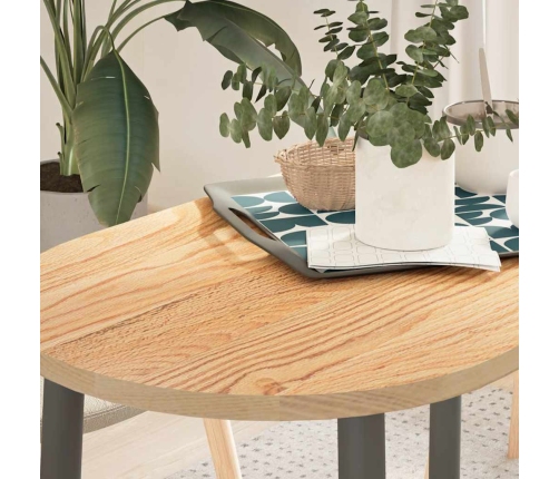 Tablero de mesa ovalado madera maciza de roble 100x50x2 cm