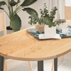 Tablero de mesa ovalado madera maciza de roble 120x60x2 cm