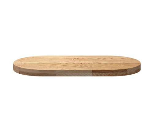 Tablero de mesa ovalado madera maciza de roble 80x40x4 cm