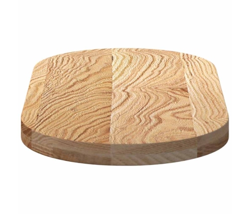 Tablero de mesa ovalado madera maciza de roble 80x40x4 cm