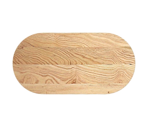 Tablero de mesa ovalado madera maciza de roble 100x50x4 cm