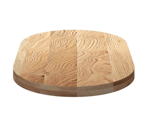 Tablero de mesa ovalado madera maciza de roble 100x50x4 cm