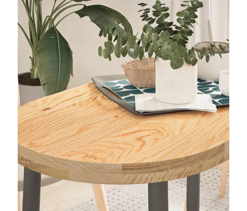 Tablero de mesa ovalado madera maciza de roble 100x50x4 cm