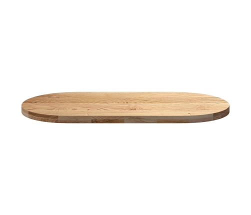 Tablero de mesa ovalado madera maciza de roble 120x60x4 cm