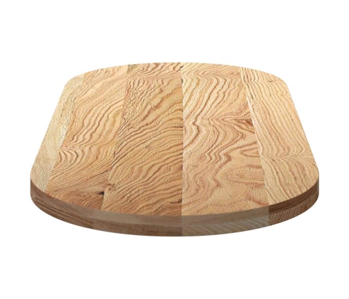 Tablero de mesa ovalado madera maciza de roble 140x60x4 cm