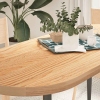 Tablero de mesa ovalado madera maciza de roble 140x60x4 cm