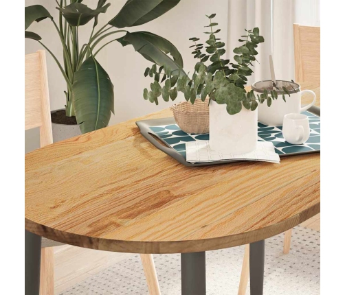 Tablero de mesa ovalado madera maciza de roble 120x60x2 cm