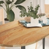 Tablero de mesa ovalado madera maciza de roble 140x60x2 cm